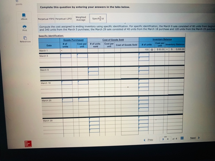 Unita Mequired at Coat 100 units $50.00 per unit 420 units $85.00