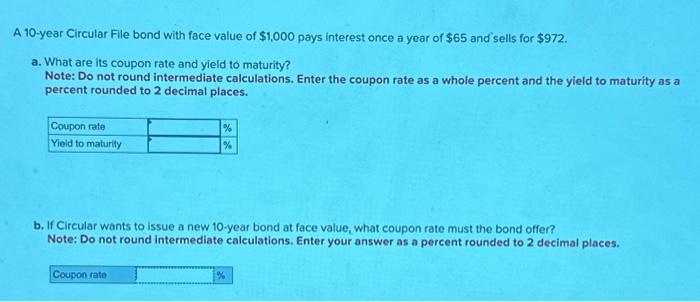 parts to part B Part C Please complete the yield to maturity