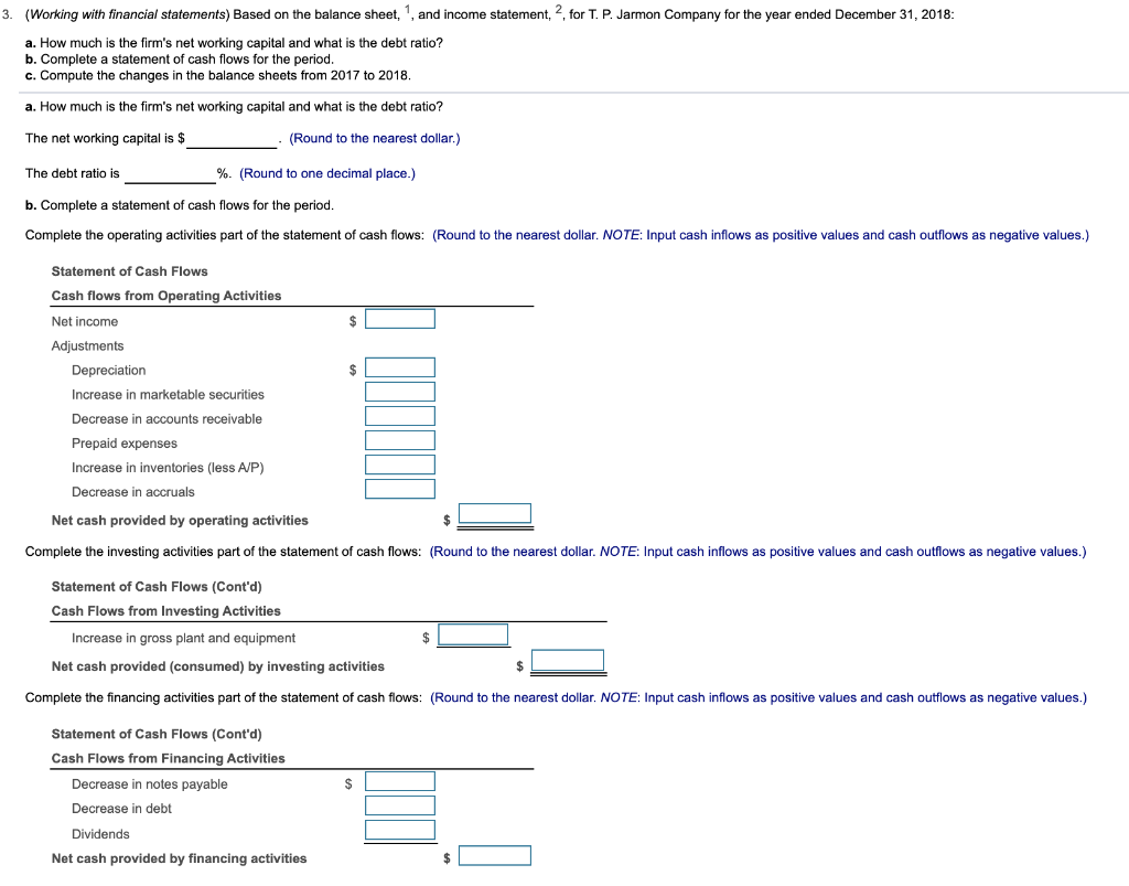 3. (Working with financial statements) Based on the balance sheet, 1,