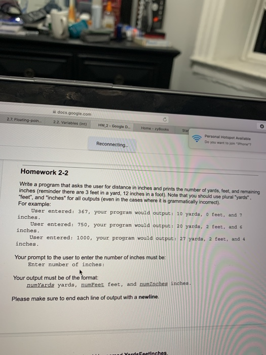  docs.google.com 2.7. Floating poin. 2.2. Variables (int) HW_2 - Google Home-Books