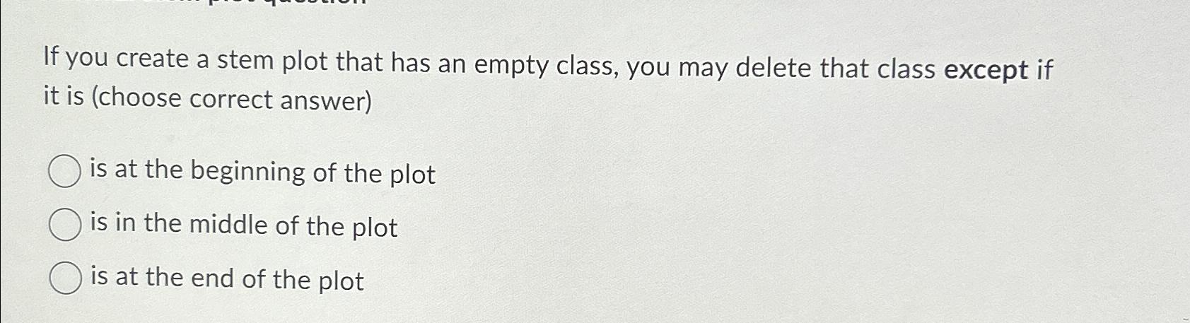  If you create a stem plot that has an empty class,