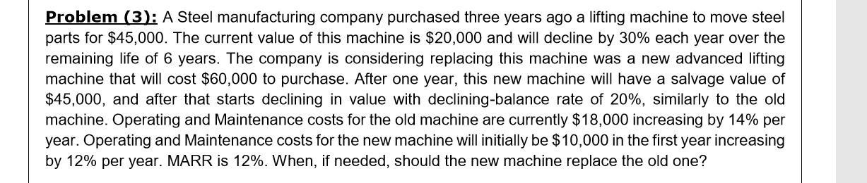 please solve it handwritten showing all steps without using excel sheet Problem