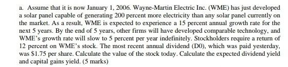  please dont solve in excel solve with formulas a. Assume that