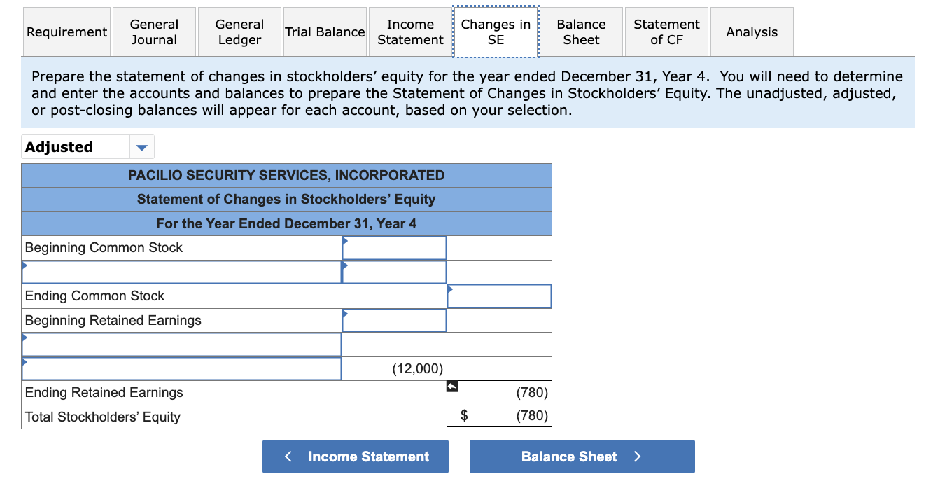 Year 4: 1. Paid the salaries payable from Year 3. 2. Acquired
