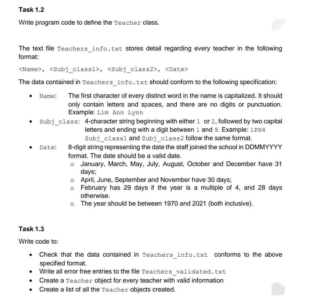 use Object-Oriented Programming (OOP) to model the staff working in the school.