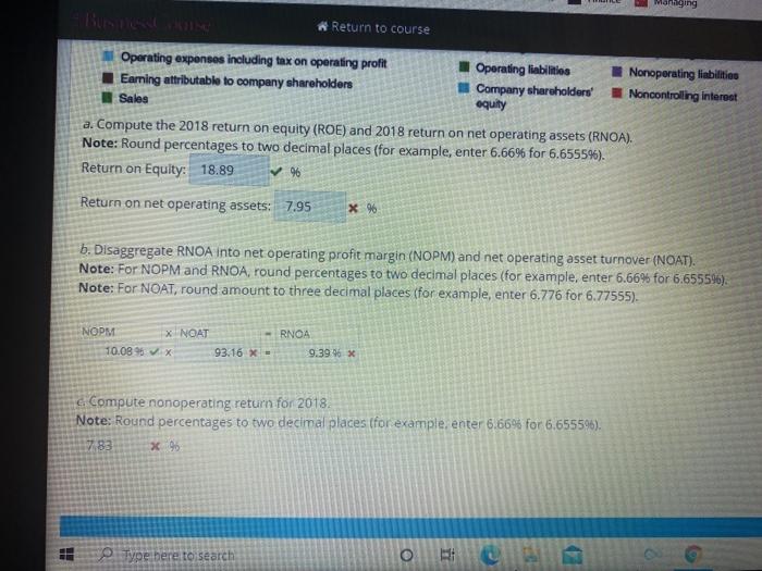6.00 Flag question Edit question Compute, Disaggregate, and interpret ROE and RNOA