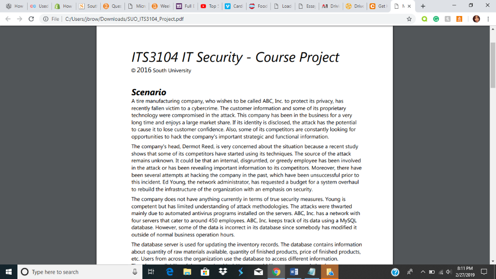 Security Report: The weekly assignment for the course is a comprehensive assignment.