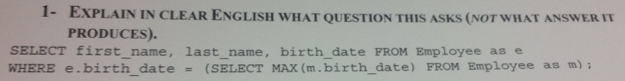 last_name VARCHAR2 (20), birth_date DATE, salaried CHAR (5) gender CHAR(1), phone CHAR