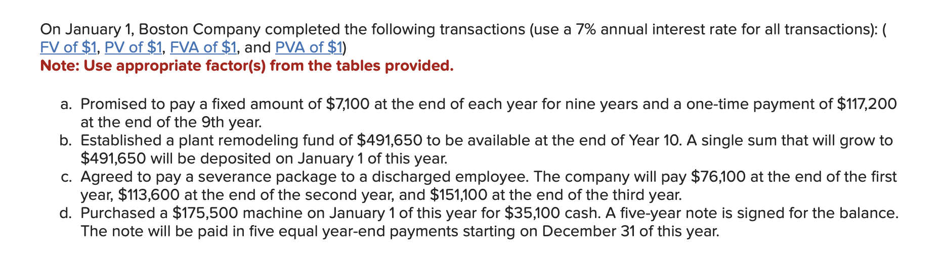 1. In transaction (a), determine the present value of the debt. 2.