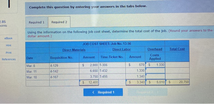  1st question only need the 2 empty cost applied section 2nd