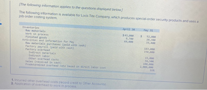 question (2 parts) Complete this question by entering your answers in the