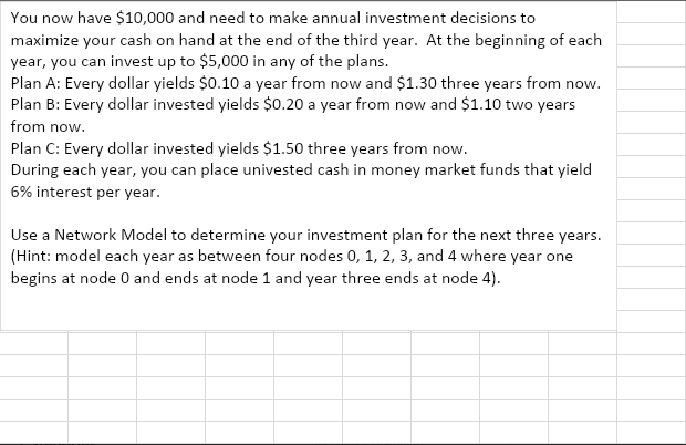 How do I solve this problem in excel? I started working on