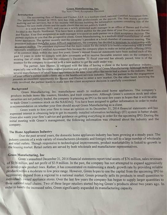 audit case question. read the case properly and ans the required qus,