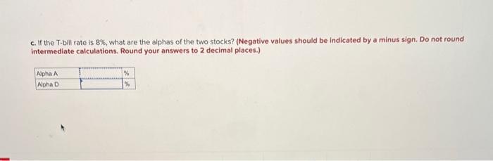 a security analyst's expected return on two stocks and the market index