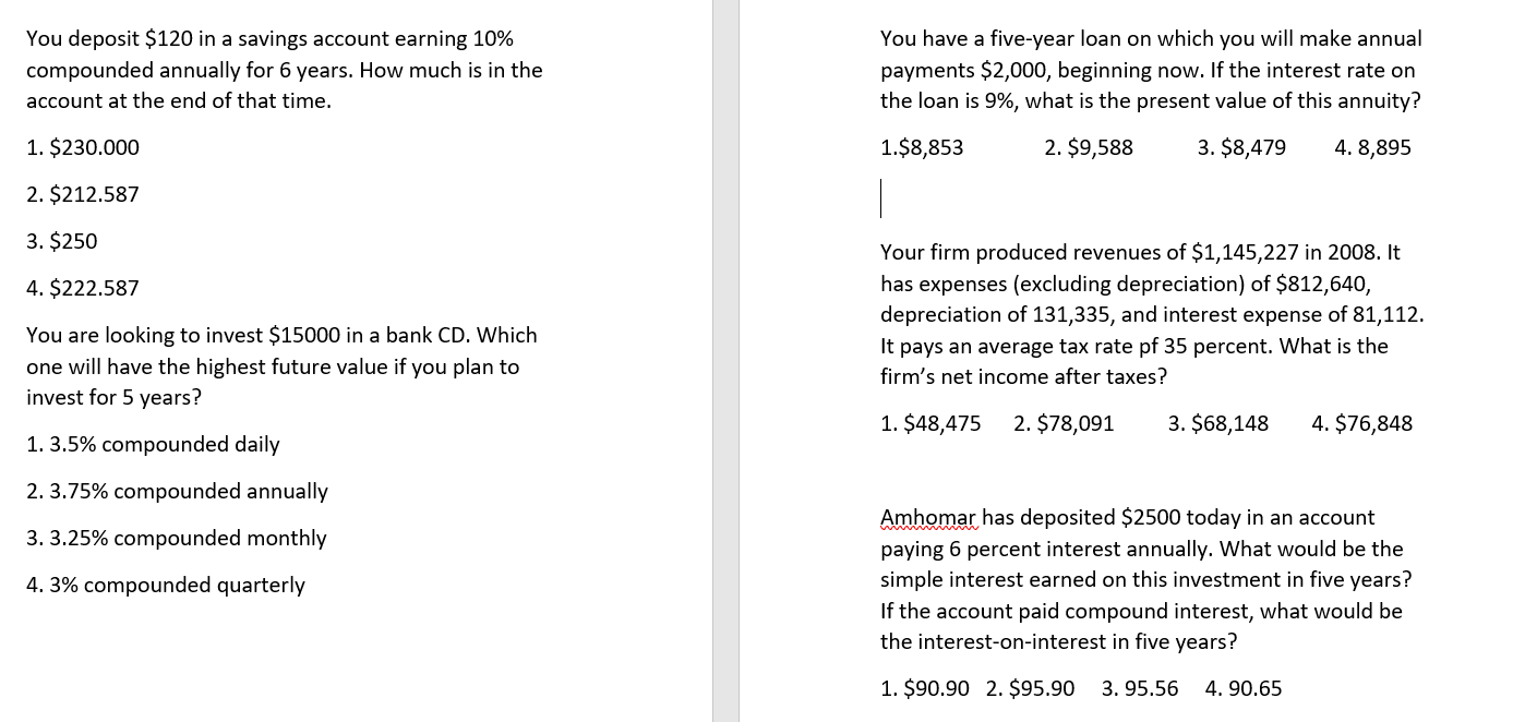 Can someone please solve all these choose the right answer questions? You