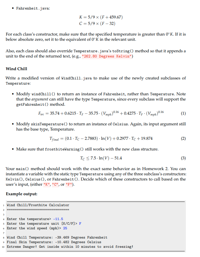 get/set + Temperature(double) + getKelvin): double + getCelsius(): double + getFahrenheit(): double