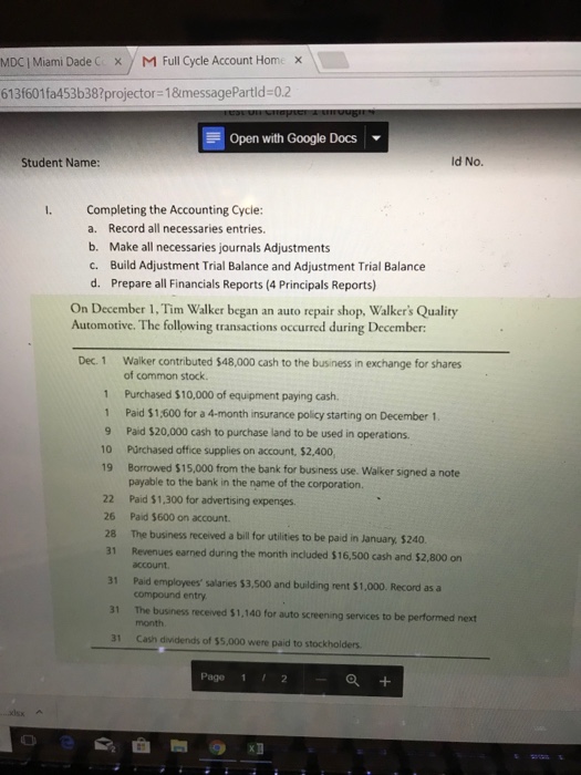 Hom, x /1613f601 fad53b38?projector= 1 &messagePart1d-02 Open with Google Docs Student Name: