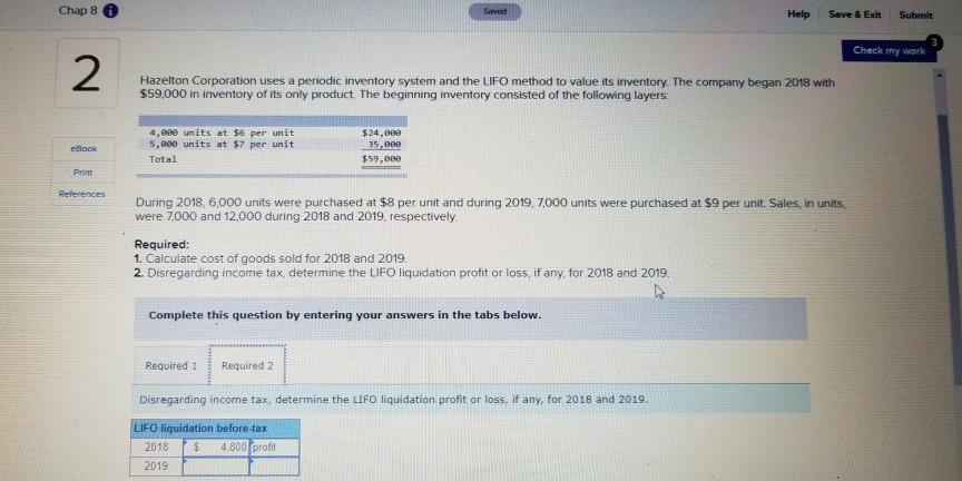 Chap 8 6 Saved Problem 8-121 Shown below is activity for one