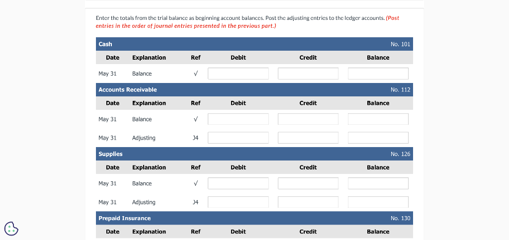 trial balance, the chart of accounts for 5ky song Consulting also contains