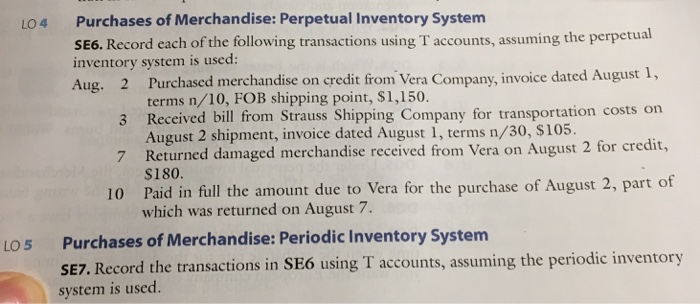  For SE7, what is the difference between the T account transactions