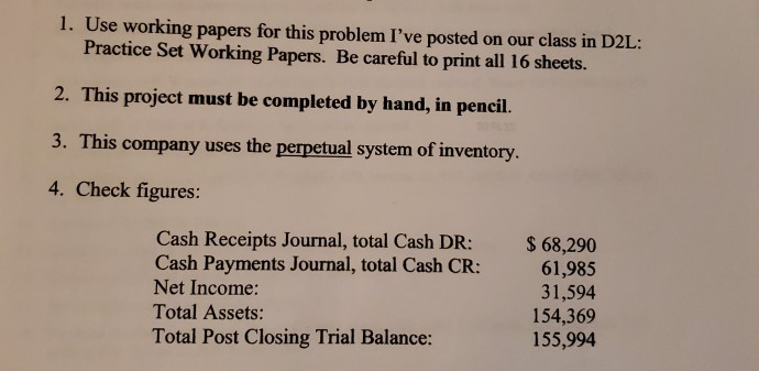 ACC 121 Project Summer 2020 10 0 points 1. Use working papers