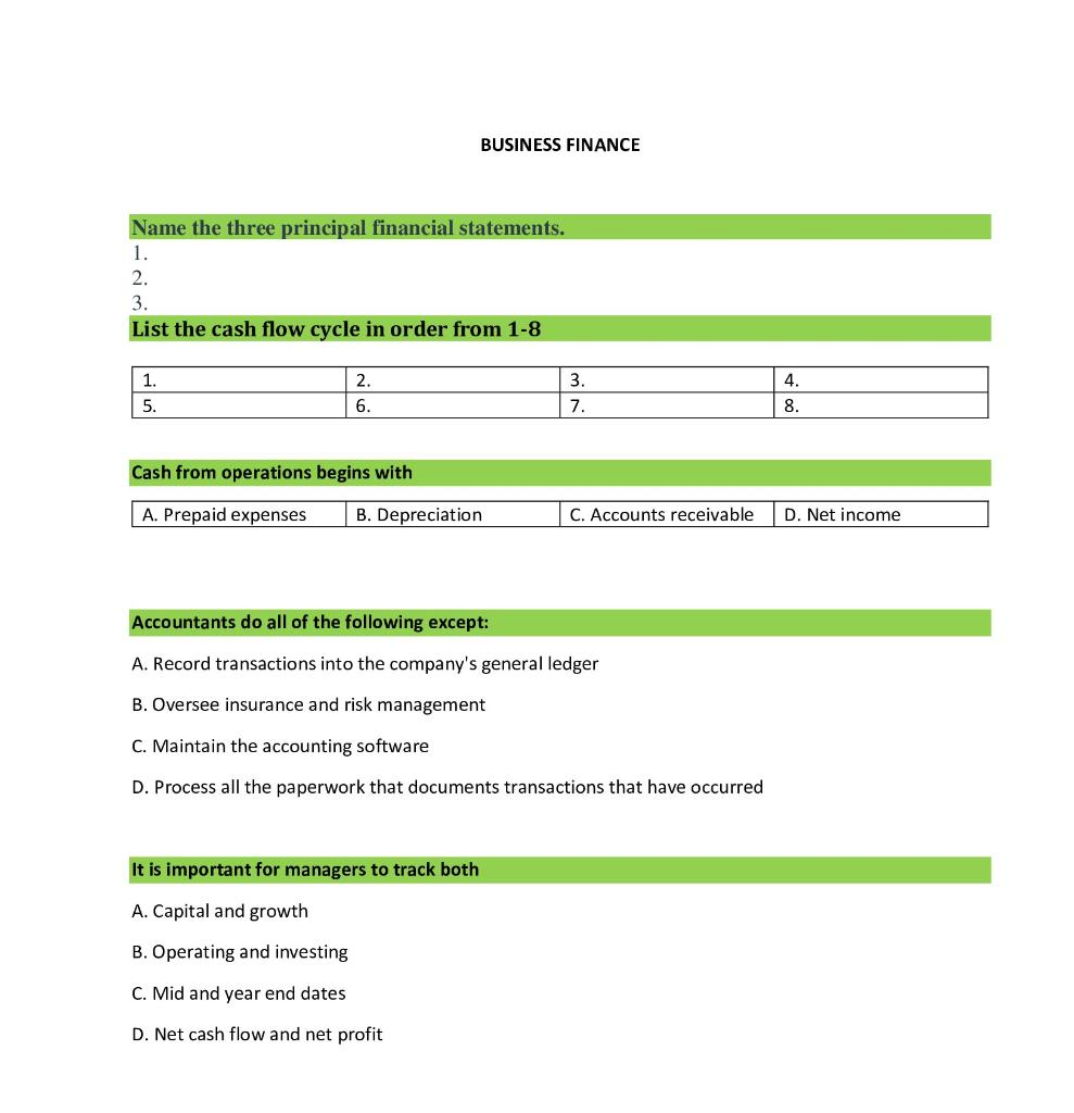 Cash from operations begins with