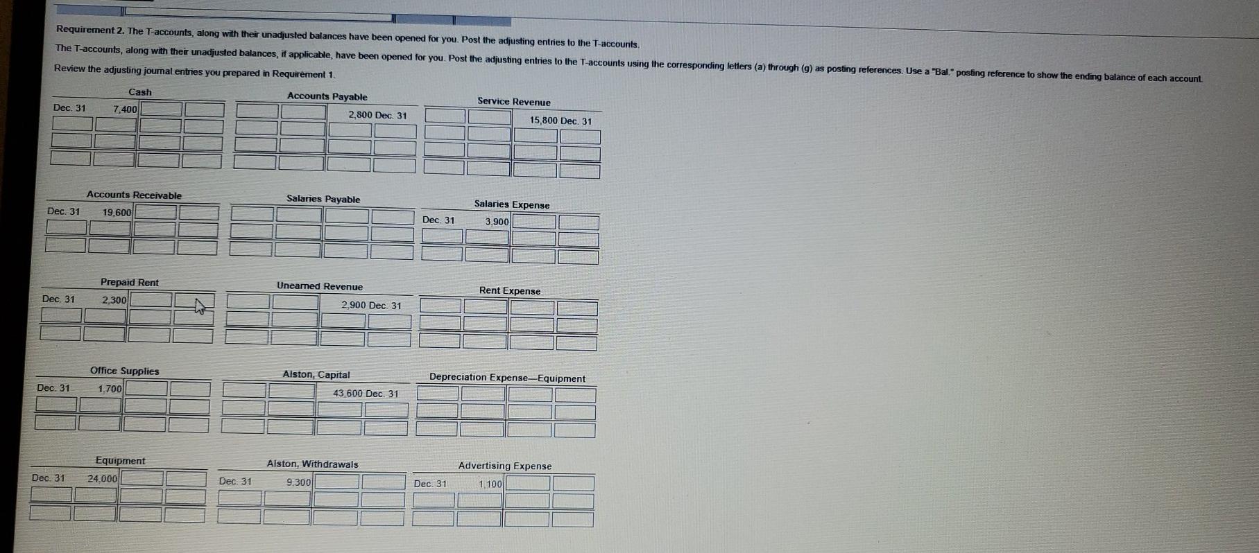 69,300 Print Done More Info Adjustment data at December 31 follow a.