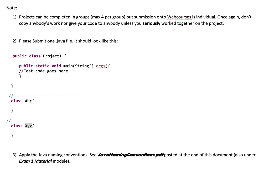 Write in Java. Please only one .java file like the directions says!