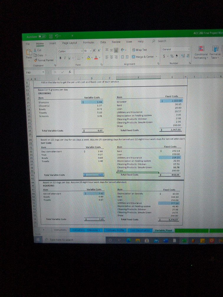 scenarios below and compute the contribution for each service based on your
