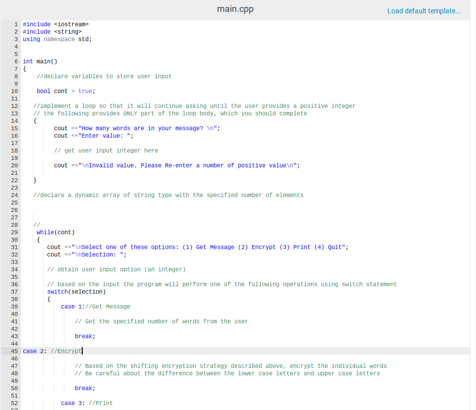 (3) Print (4) Quit Selection: Enter Message to Encrypt: Enter number of