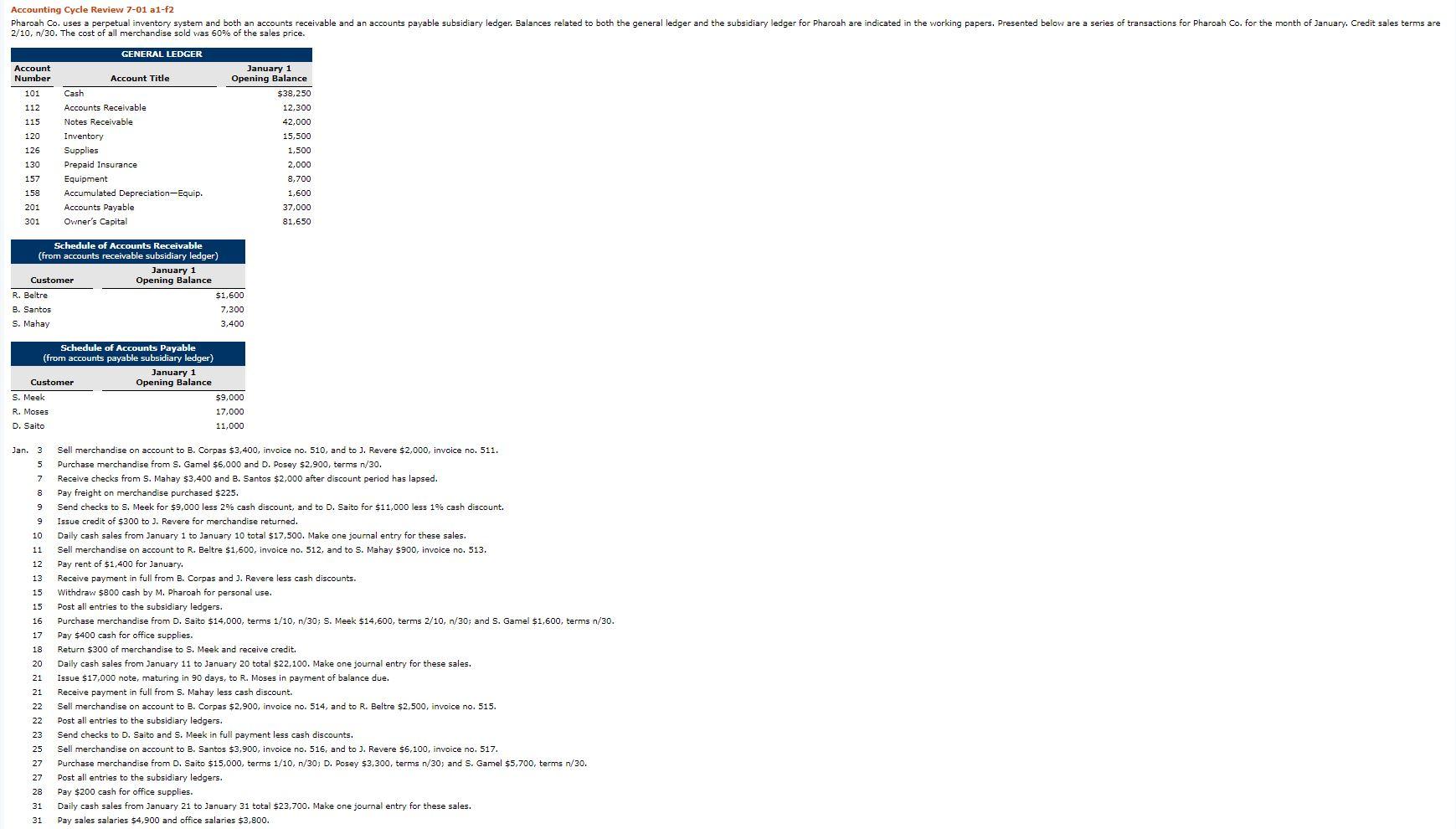 Please scroll down and complete the "Pharoah Company Worksheet". Everything in red