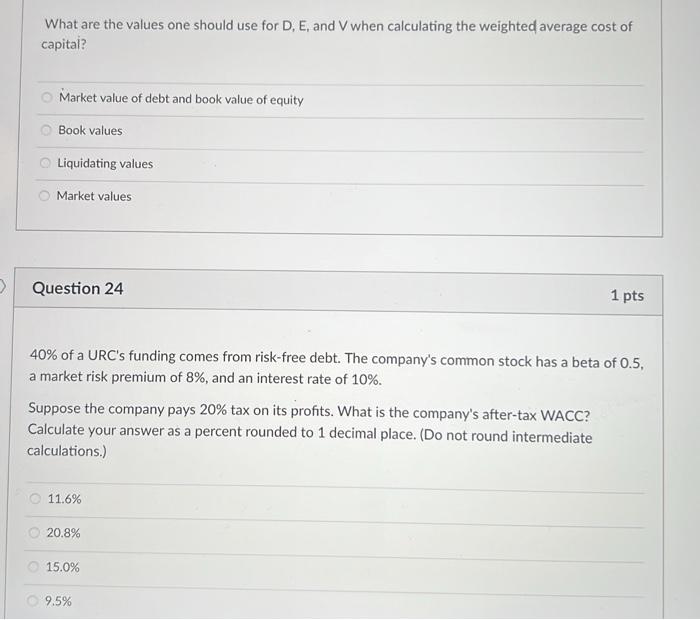  What are the values one should use for D, E, and