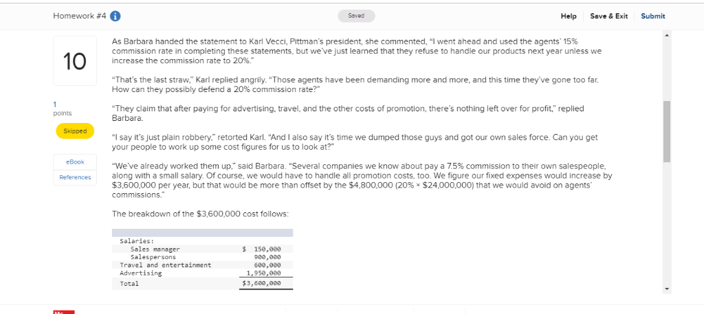 Structure: Break-Even and Target Profit Analysis L05-4, LO5-5, LO5-6] Pittman Company is