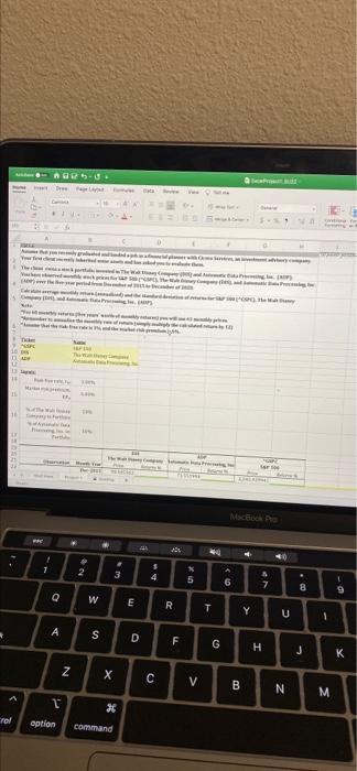 Need ti know average return and standard deviation for each of the