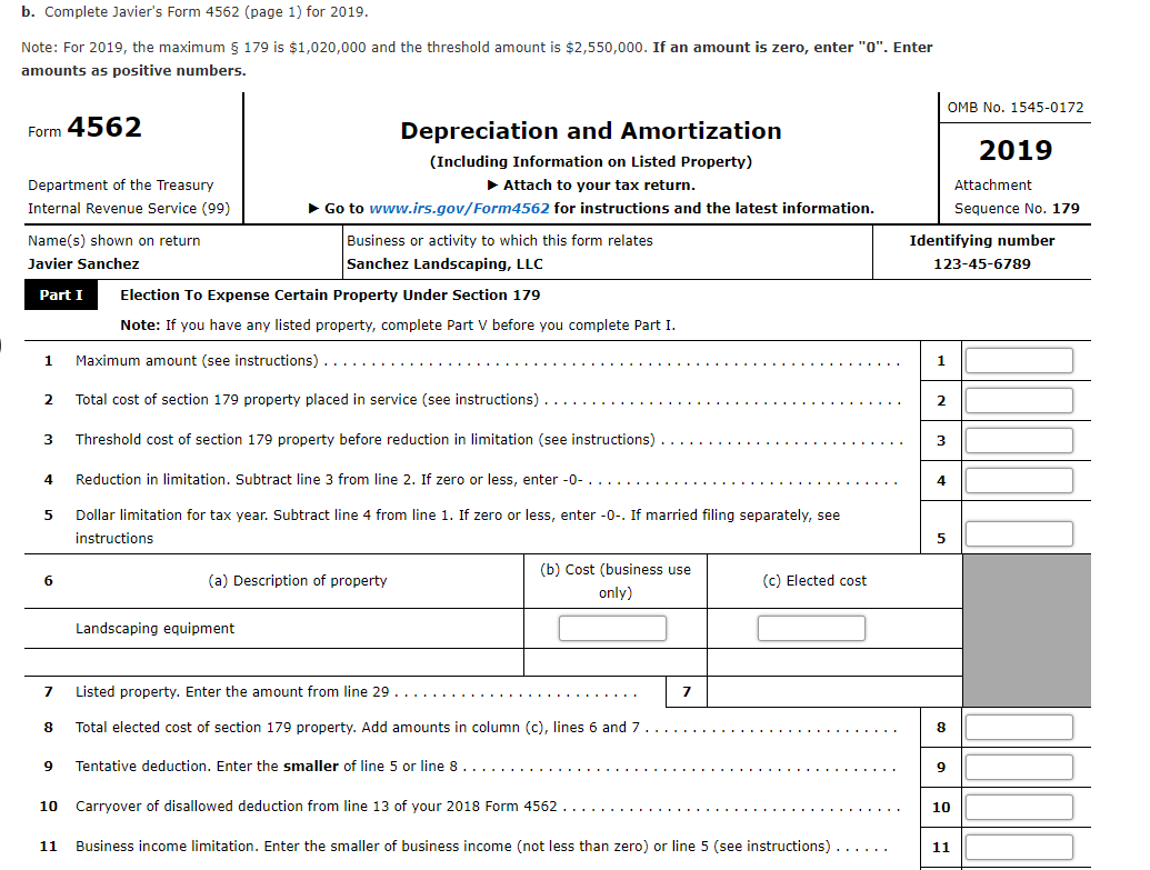 Sanchez purchased and placed in service a new 7-year class asset costing