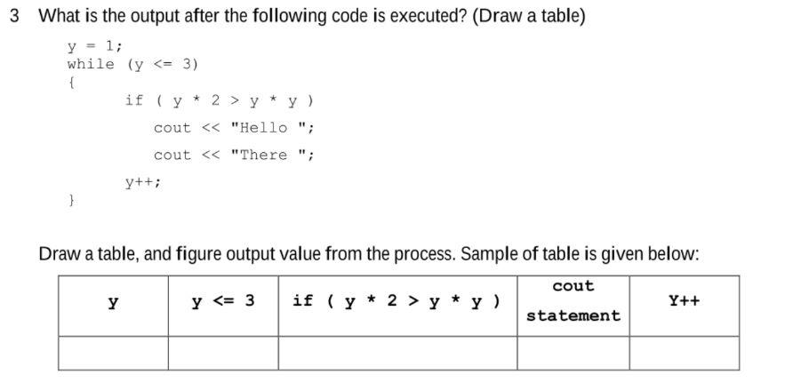 3 What is the output after the following code is executed?