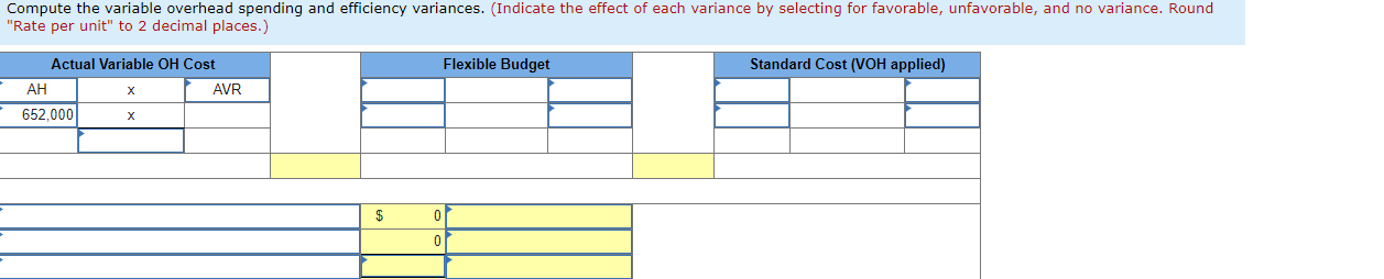 Company set the following standard costs for one unit of its product