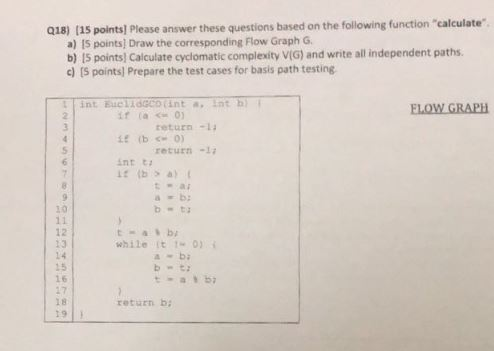  Q18) (15 points] Please answer these questions based on the following