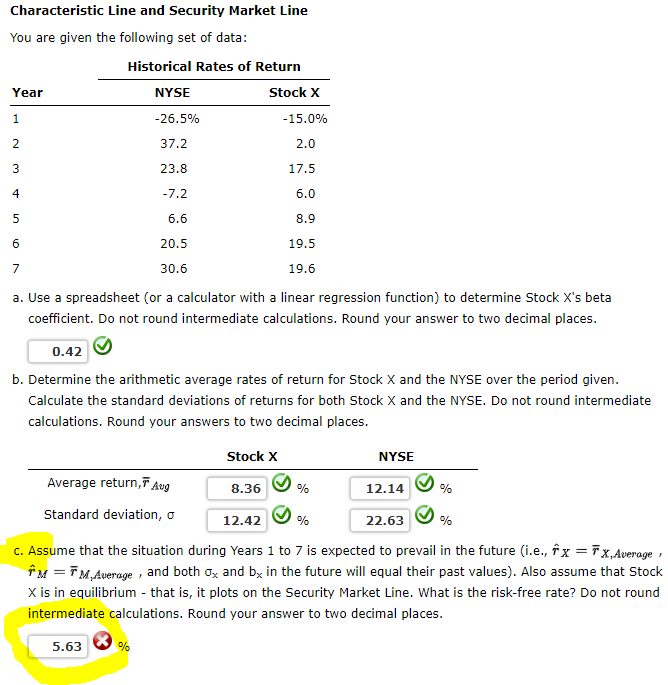 I'm just having trouble with C Characteristic Line and Security Market