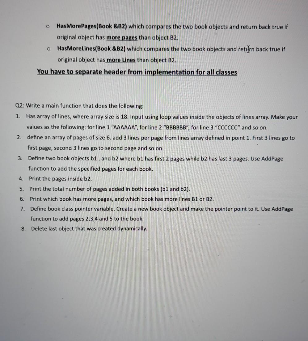 classes: Line class attribute content (as private string) Default and initializer constructors