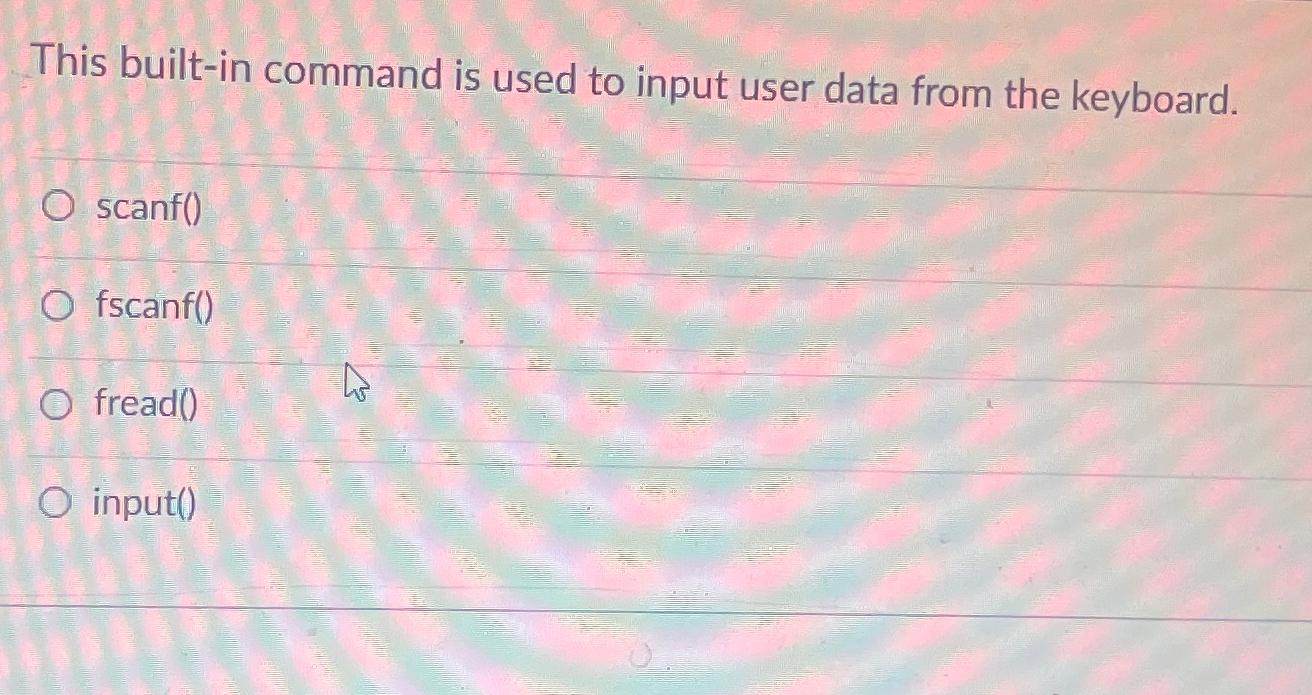  This built-in command is used to input user data from the