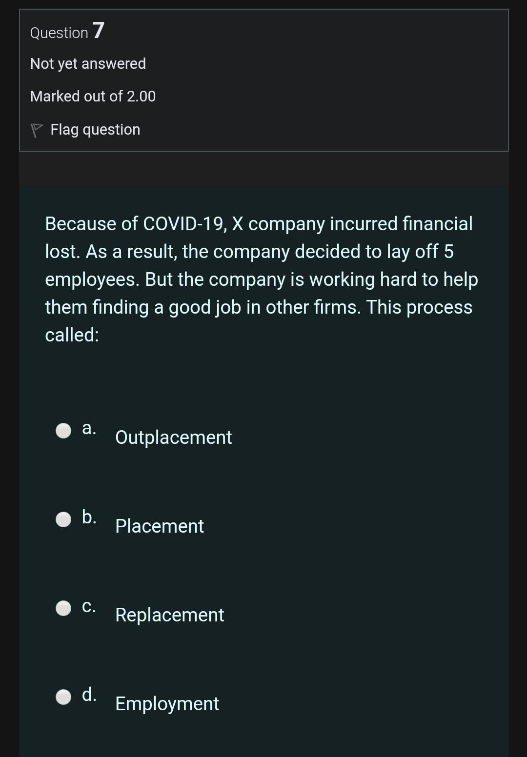 Marked out of 2.00 P Flag question The process of familiarizing the