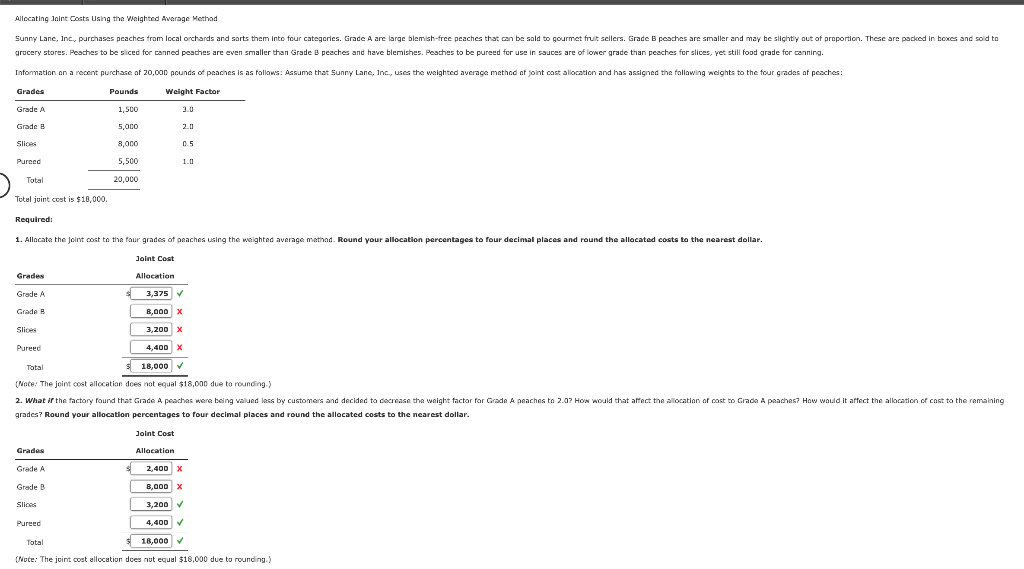  BEX.07.08 Allocating Joint Costs Using the weighted Average Method Sunny Lane,