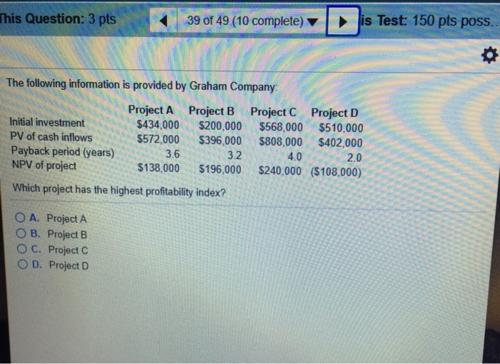  > lis Test: 150 pts poss his Question: 3 pts 1-39