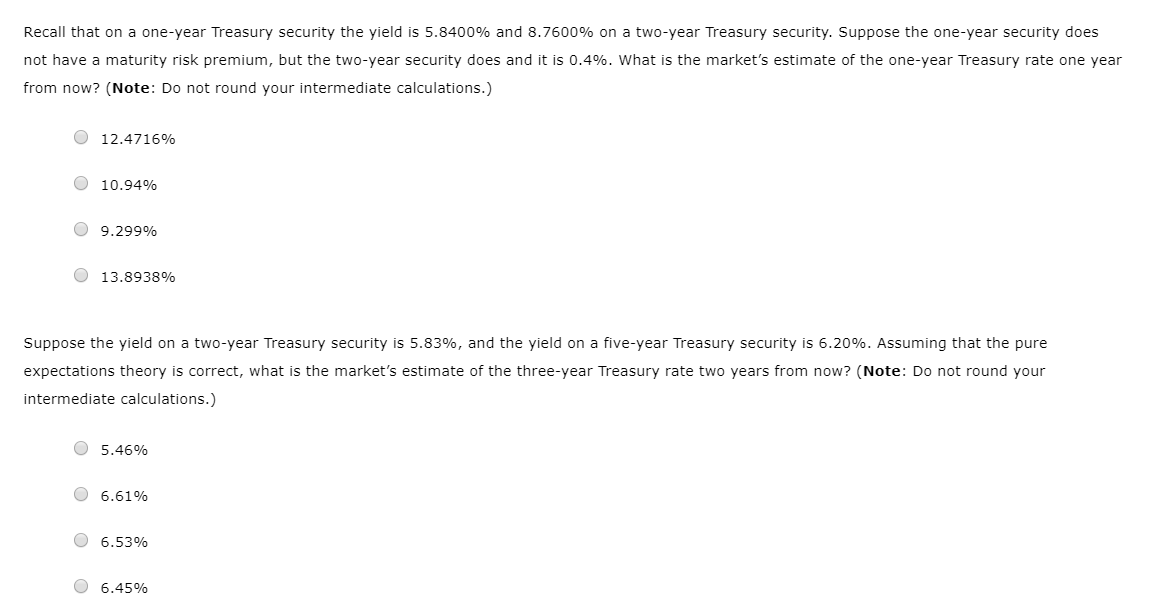interest rates can be used to estimate future short-term interest rates. Based