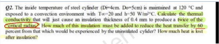 Heat transfer by Holman, this question is from chapter 2 The thermal