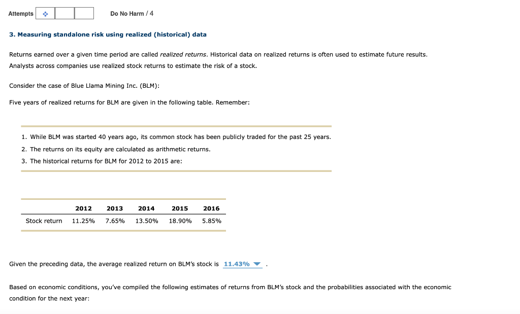  Attempts Do No Harm / 4 3. Measuring standalone risk using