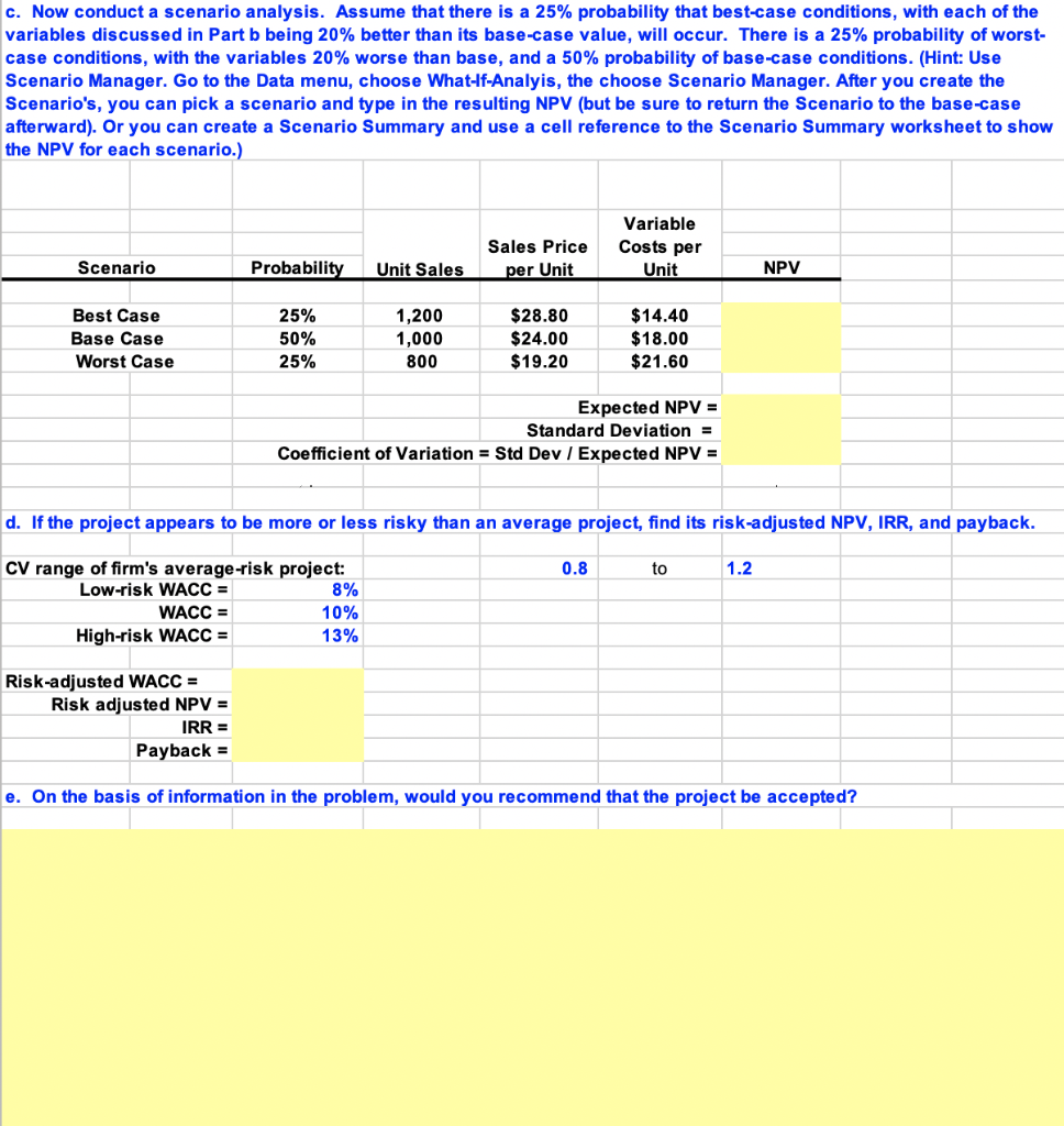 please show excel formats please! thank you so much! really need help!
