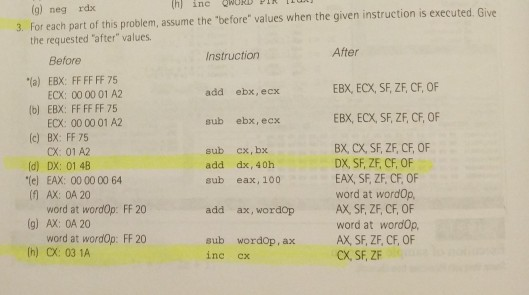 (d) and (h) only MUST INCLUDE: repeat the instruction by hand