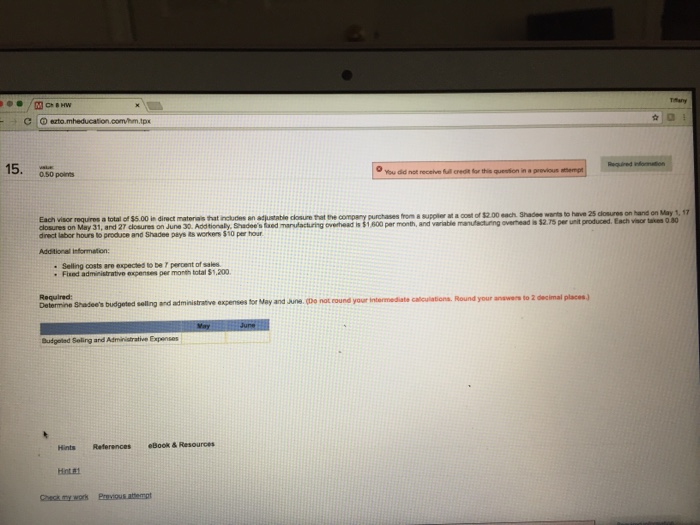 Ending finished go une be 60 units. 050 points You did not